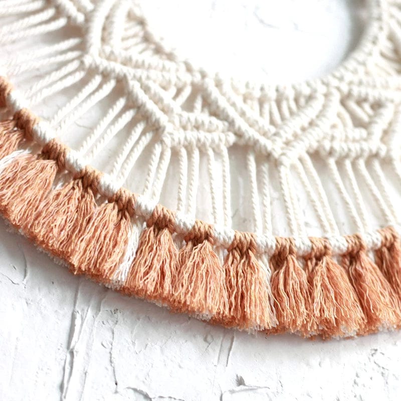 Large Macrame Cotton Thread Mirror