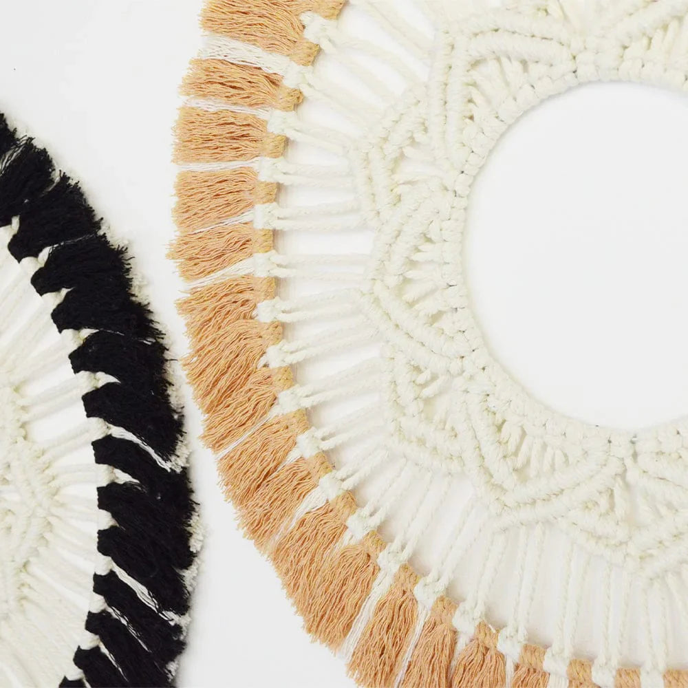 Large Macrame Cotton Thread Mirror