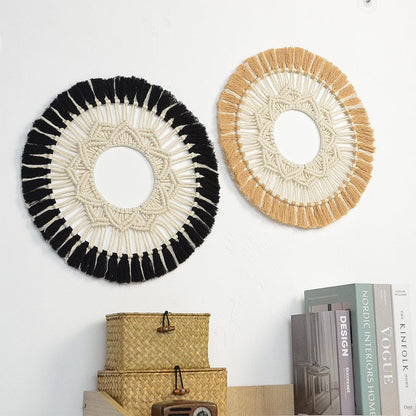 Large Macrame Cotton Thread Mirror