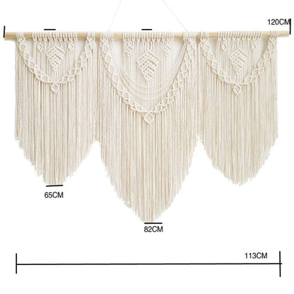 Large Macrame Wall Hanging with Wooden Stick