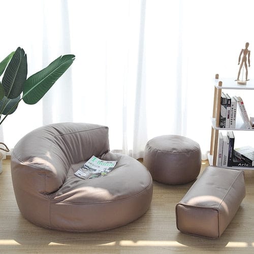 Leather Bean Bag Sofa Set