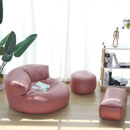 Leather Bean Bag Sofa Set