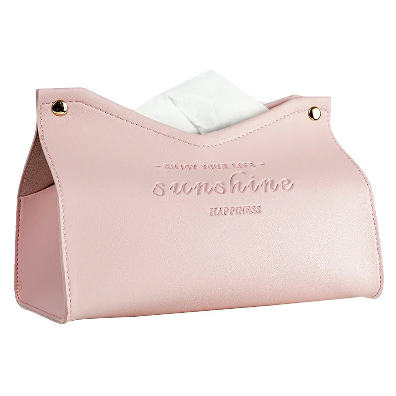 Leather Tissue Box V Shape