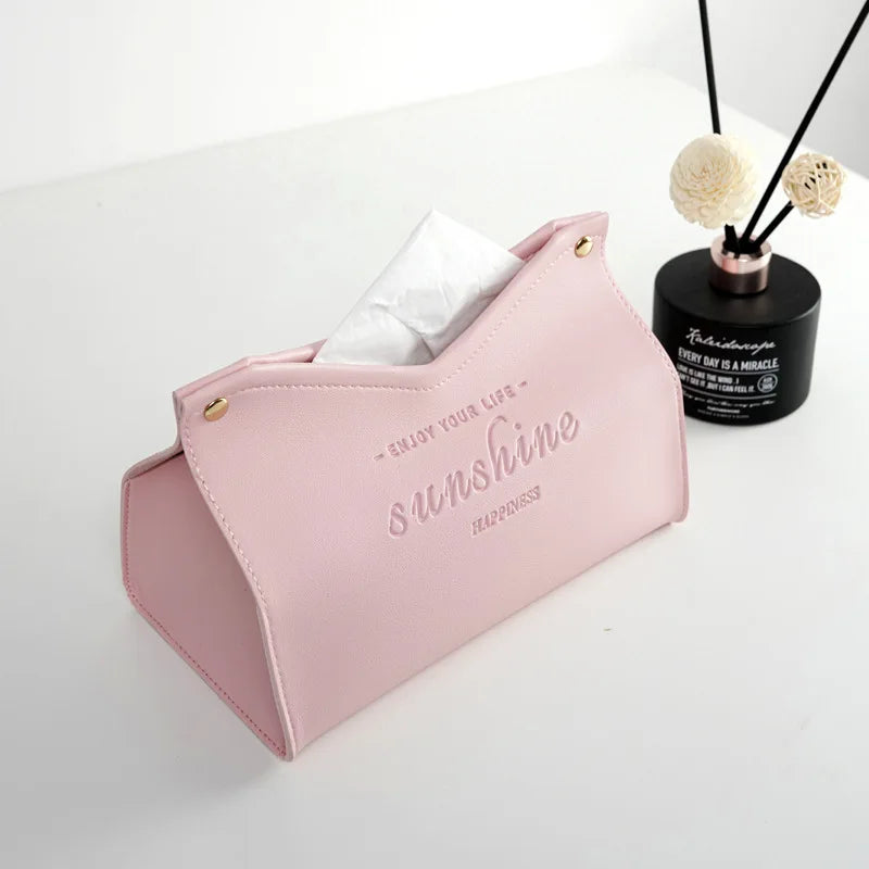 Leather Tissue Box V Shape