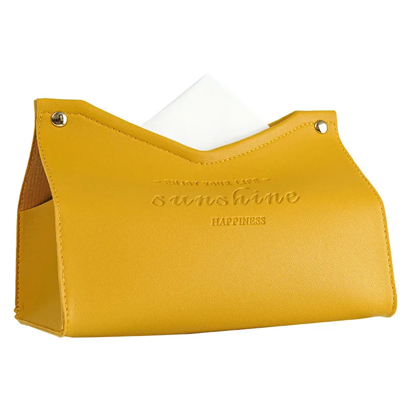 Leather Tissue Box V Shape