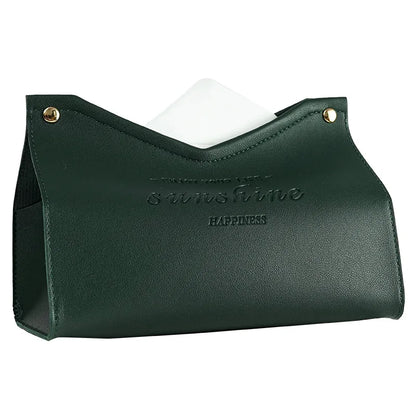 Leather Tissue Box V Shape