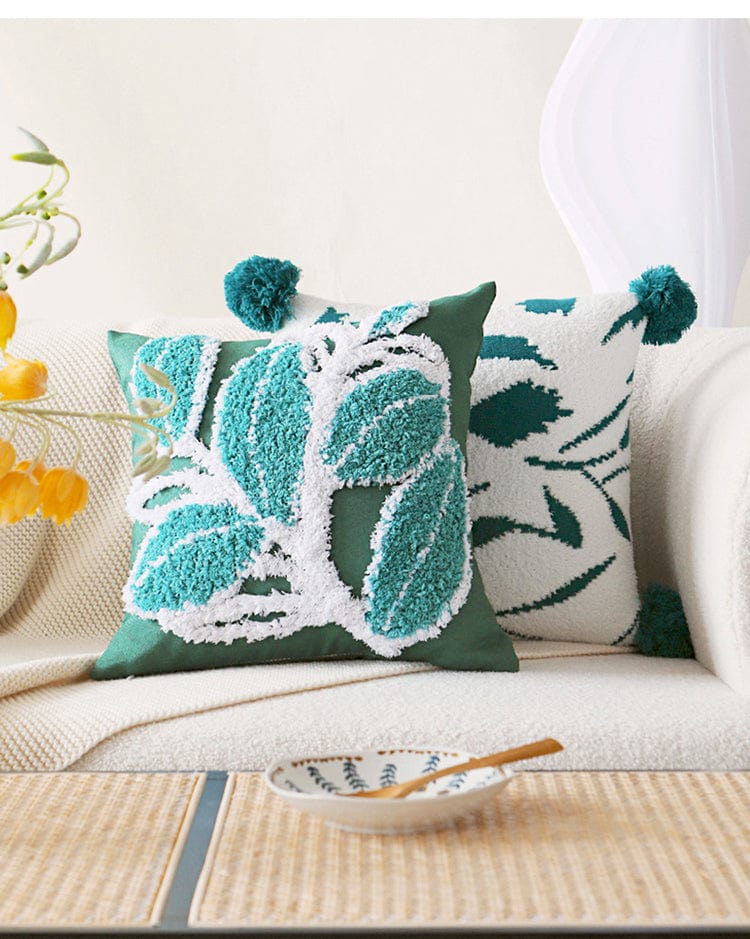 Leaves Tuft Cushion Cover