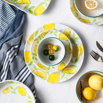 Lemon Print Ceramic Bowls Plate