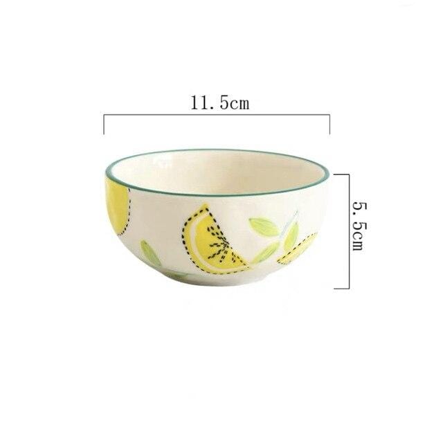 Lemon Print Ceramic Bowls Plate