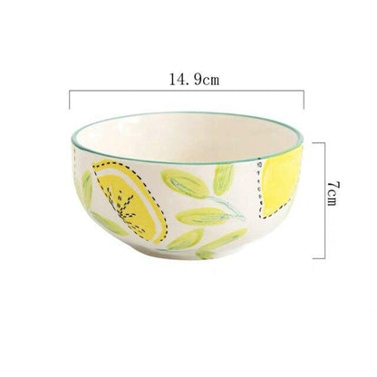 Lemon Print Ceramic Bowls Plate