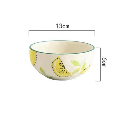 Lemon Print Ceramic Bowls Plate