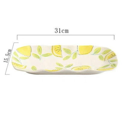 Lemon Print Ceramic Bowls Plate