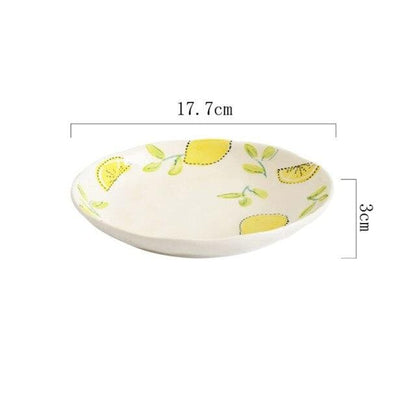 Lemon Print Ceramic Bowls Plate