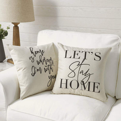 Let's Stay Home Cushion Covers Set