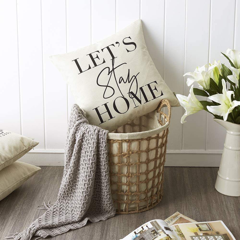 Let's Stay Home Cushion Covers Set