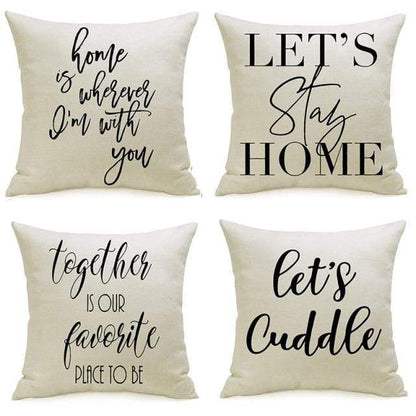 Let's Stay Home Cushion Covers Set