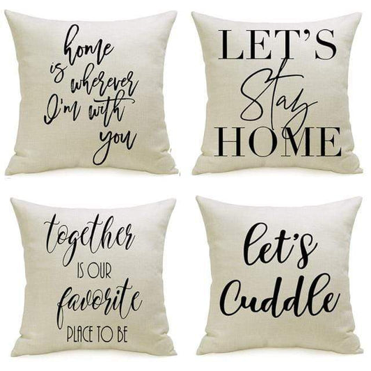 Let's Stay Home Cushion Covers Set