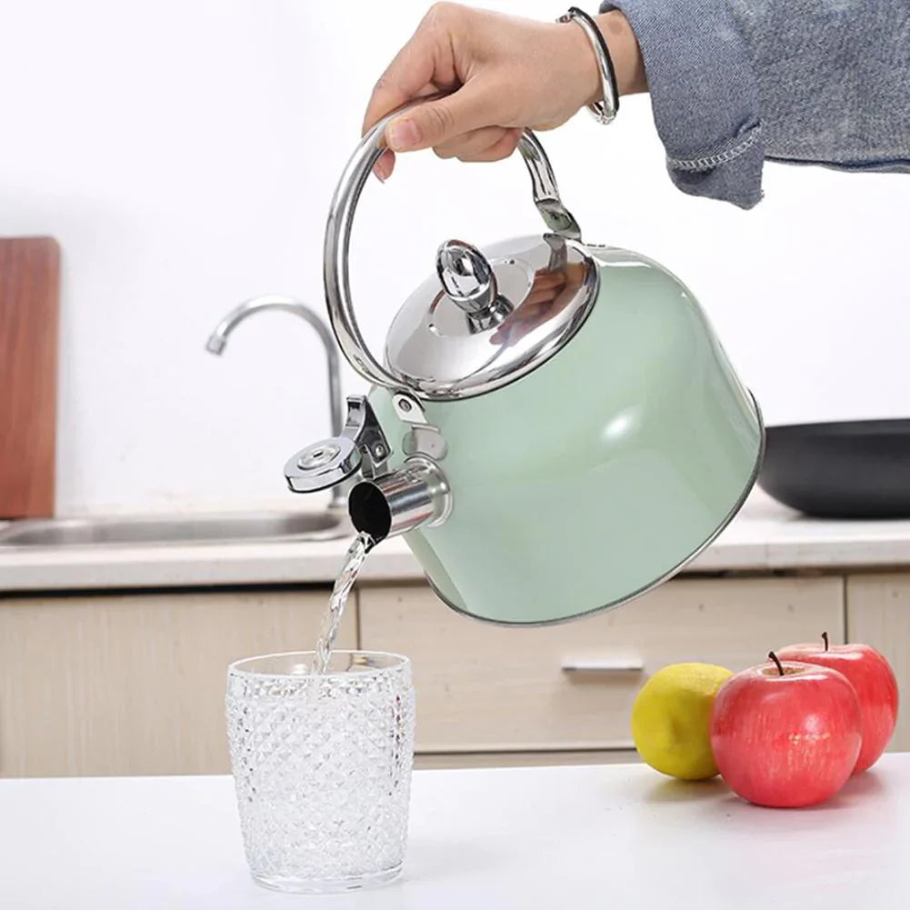 Light Green Whistling Stovetop Kettle