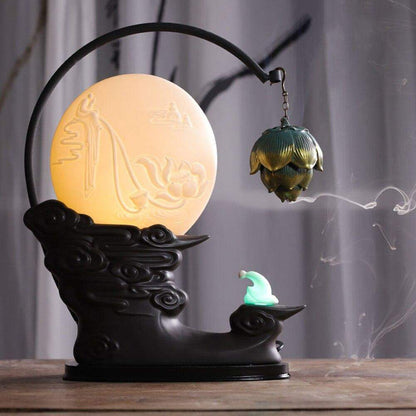 Lotus Ceramic Backflow Incense Burner Meditation