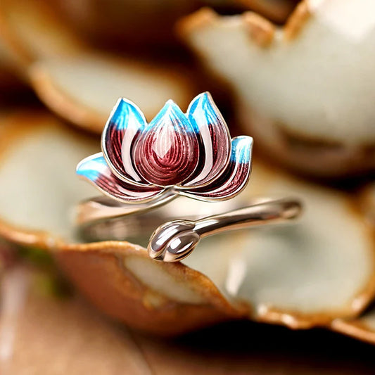 Bague Lotus Bleu Brûlé