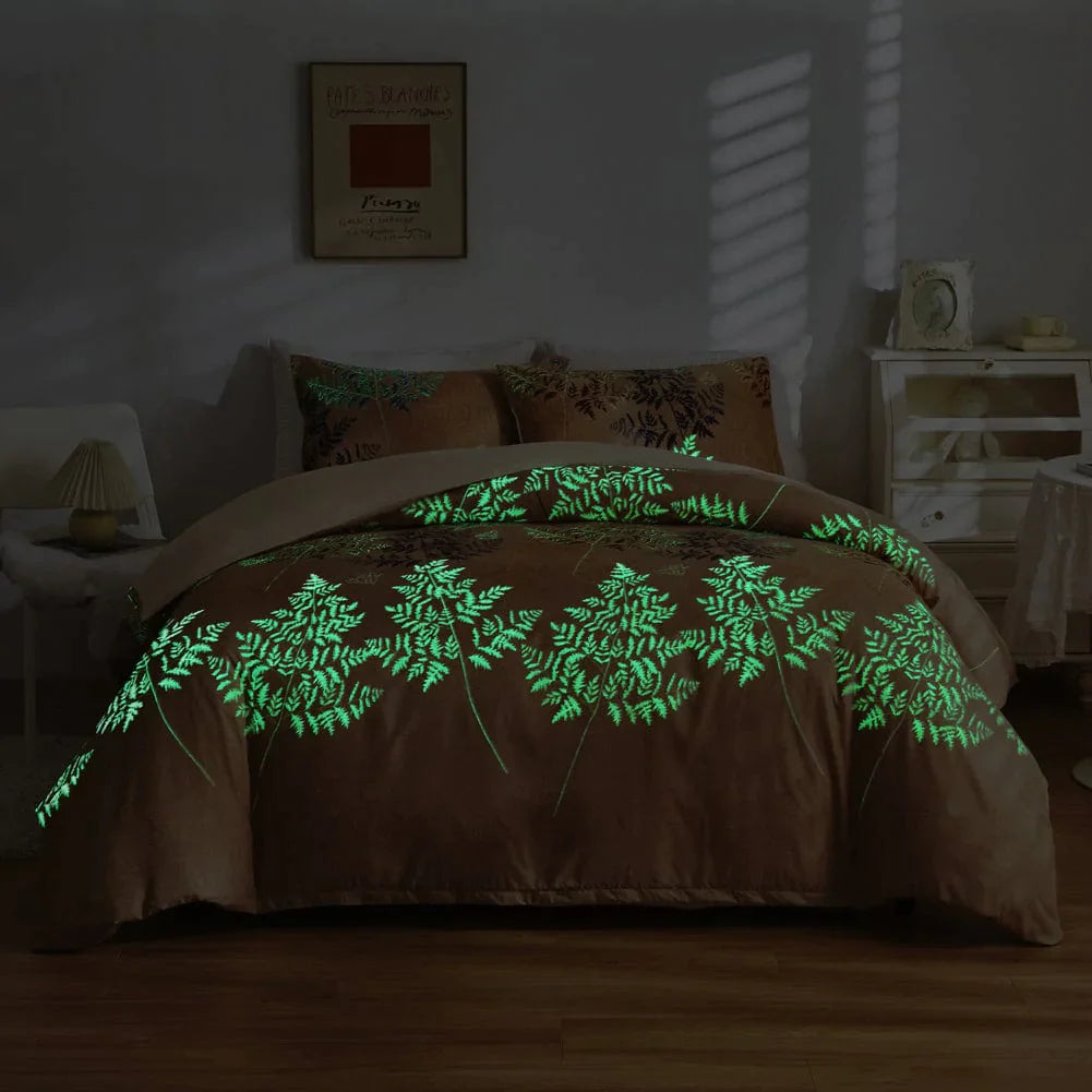 Luminous Leaf Duvet Cover Set