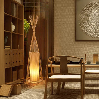 BAJE-2559 Orientalische Bambus-Stehlampe