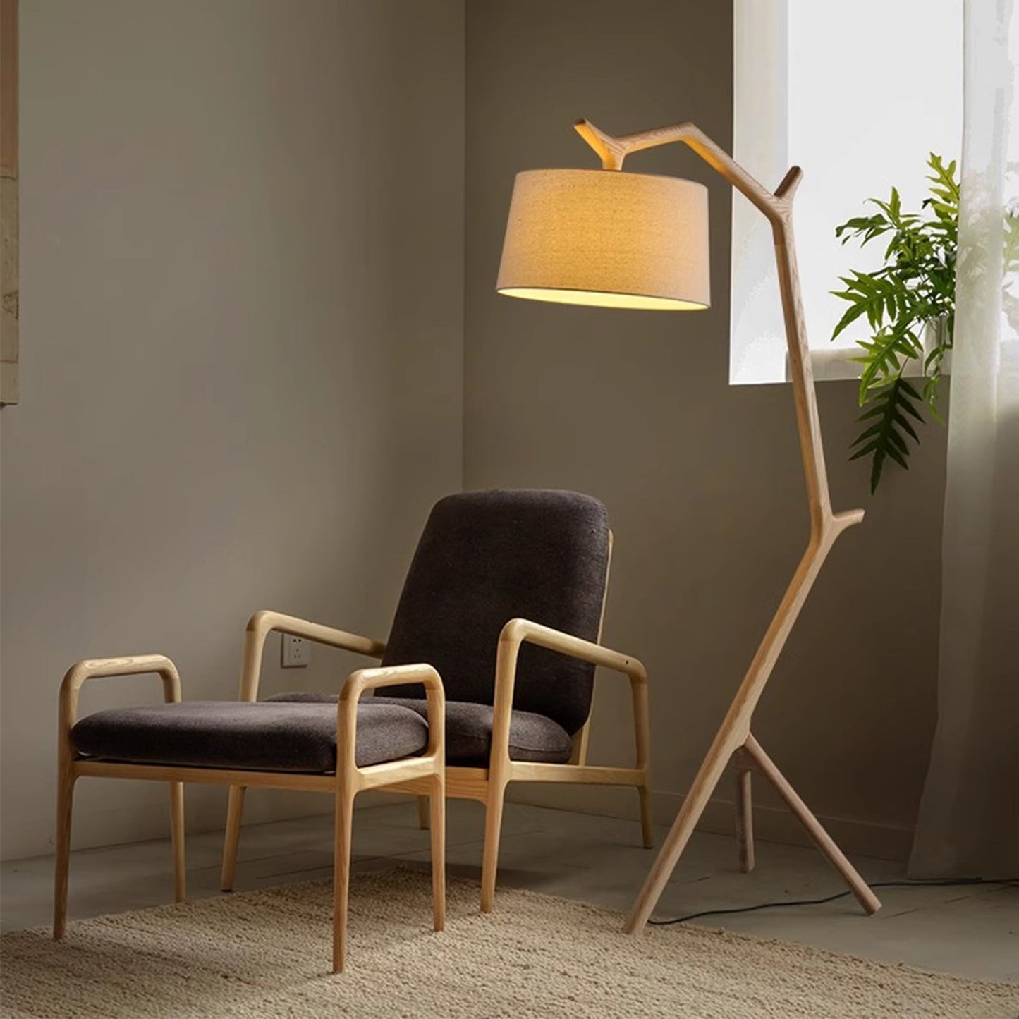BAJE-2596  Modern Solid Wood Standing Lamp