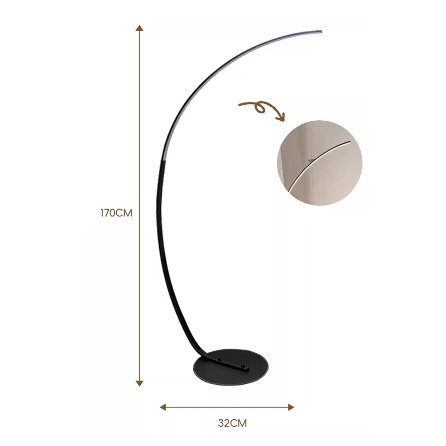 BAJE-2625  Half Moon Standing Lamp
