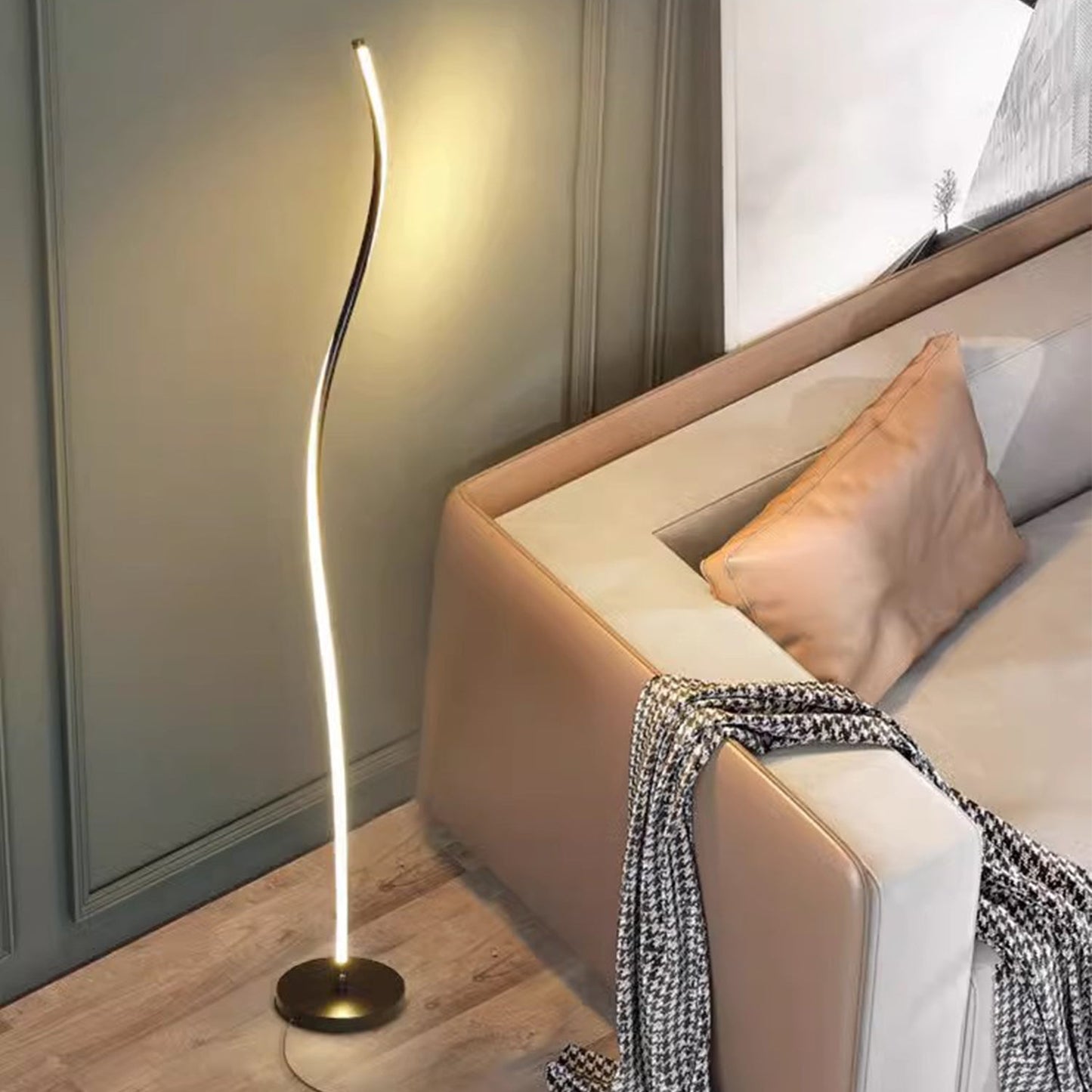 BAJE-2635  Contemporary Minimalist LED Swirl Standing Lamp