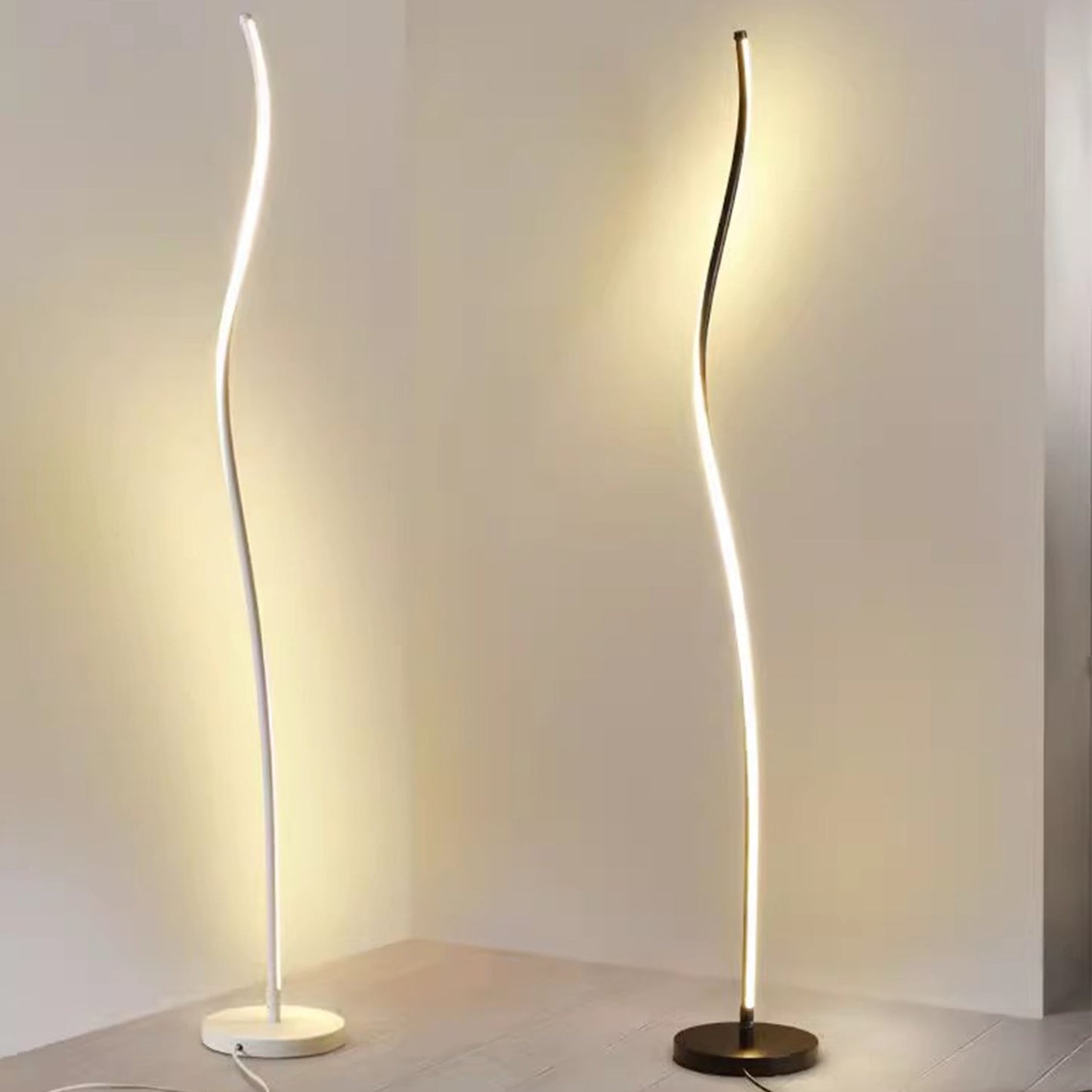 BAJE-2635  Contemporary Minimalist LED Swirl Standing Lamp