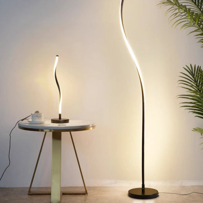 BAJE-2635  Contemporary Minimalist LED Swirl Standing Lamp