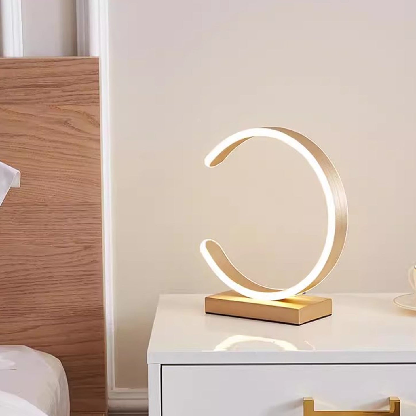 BAJE-2641  Half Moon LED Monochrome Table Lamp