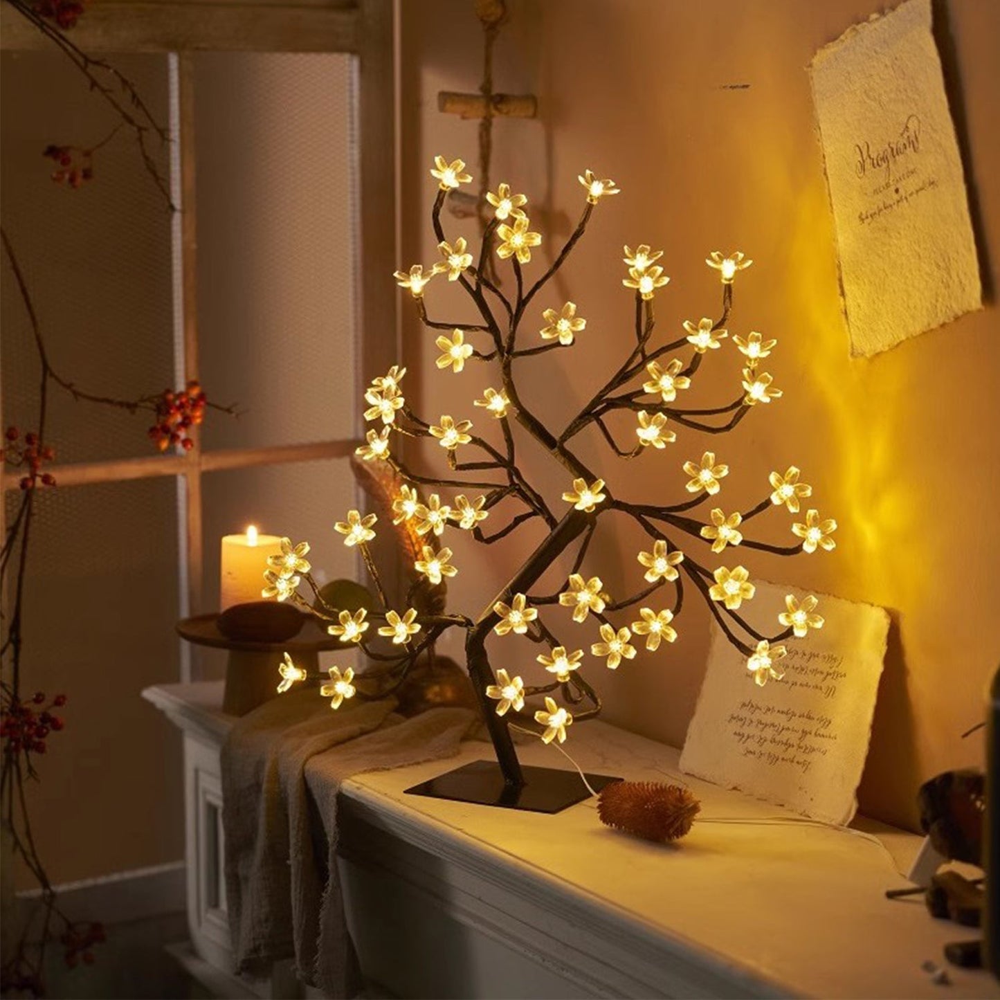 BAJE-2651  Spring Blossom Bedside Table Lamp