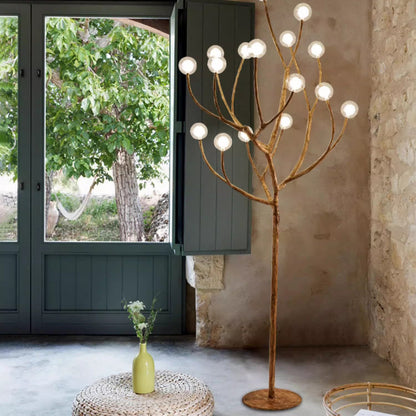 BAJE-2655  Rustic Solid Wood Floor Lamp