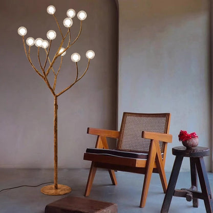 BAJE-2655  Rustic Solid Wood Floor Lamp