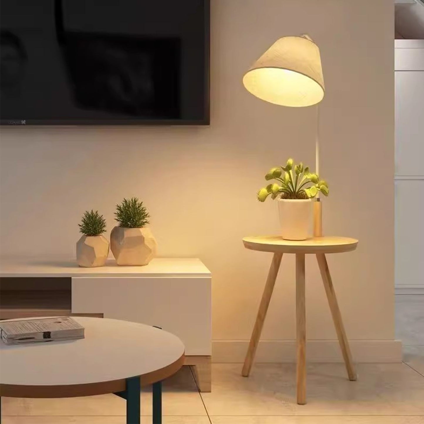 Lampe sur pied BAJE-2664 en bois massif