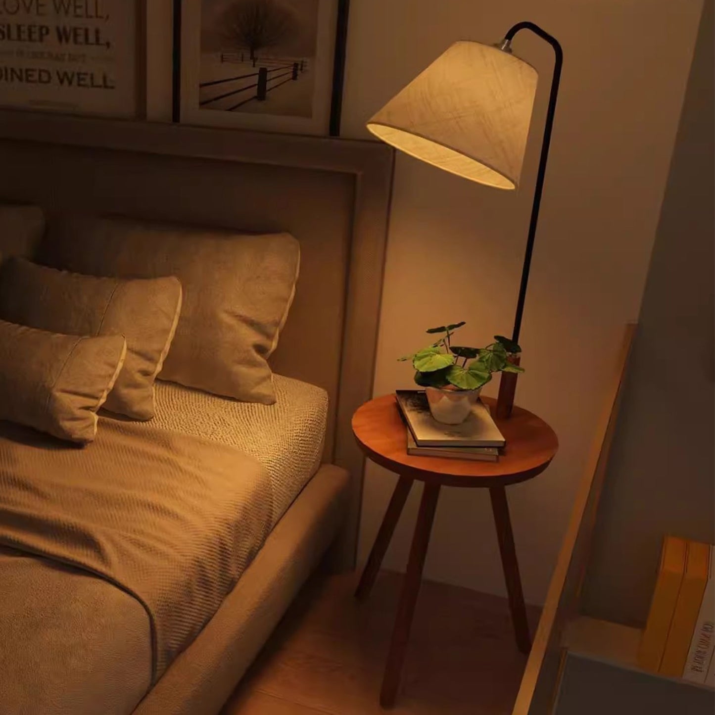 Lampe sur pied BAJE-2664 en bois massif