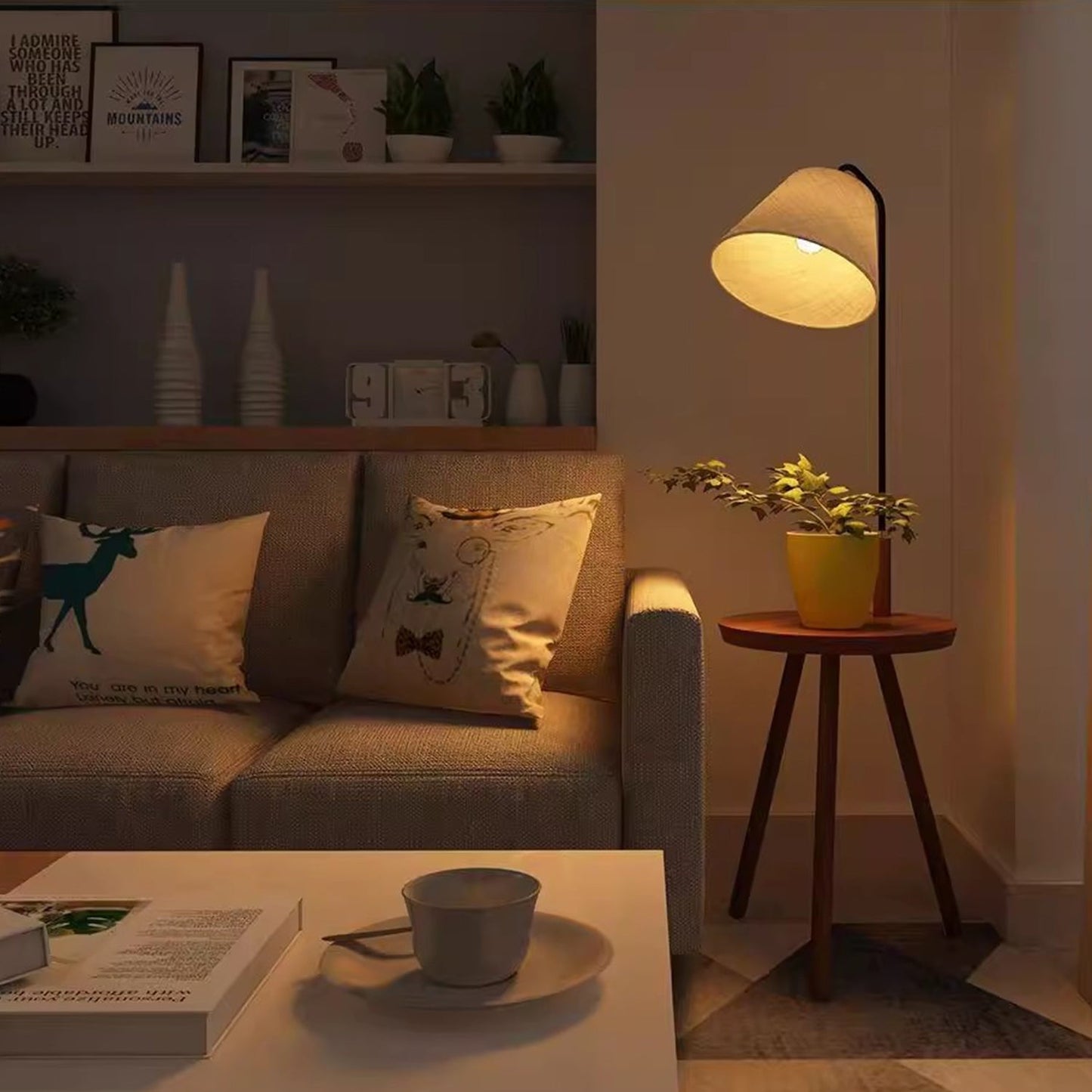 Lampe sur pied BAJE-2664 en bois massif