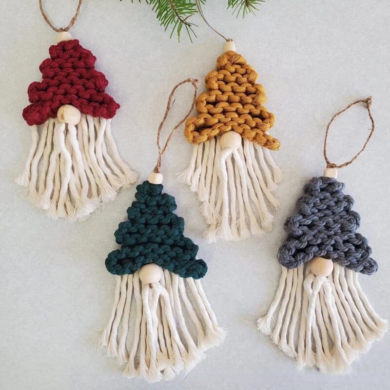 Macrame Christmas Tree Decor Set