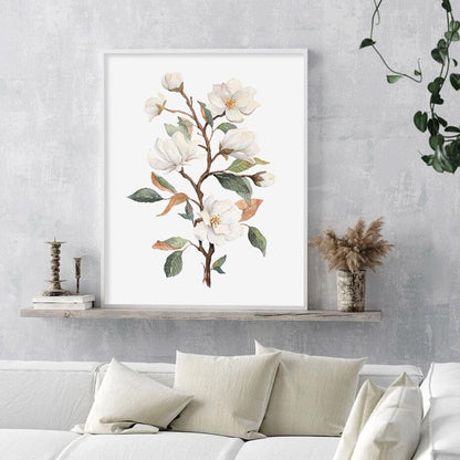 Magnolia Bloom Blossoms Canvas Wall Art