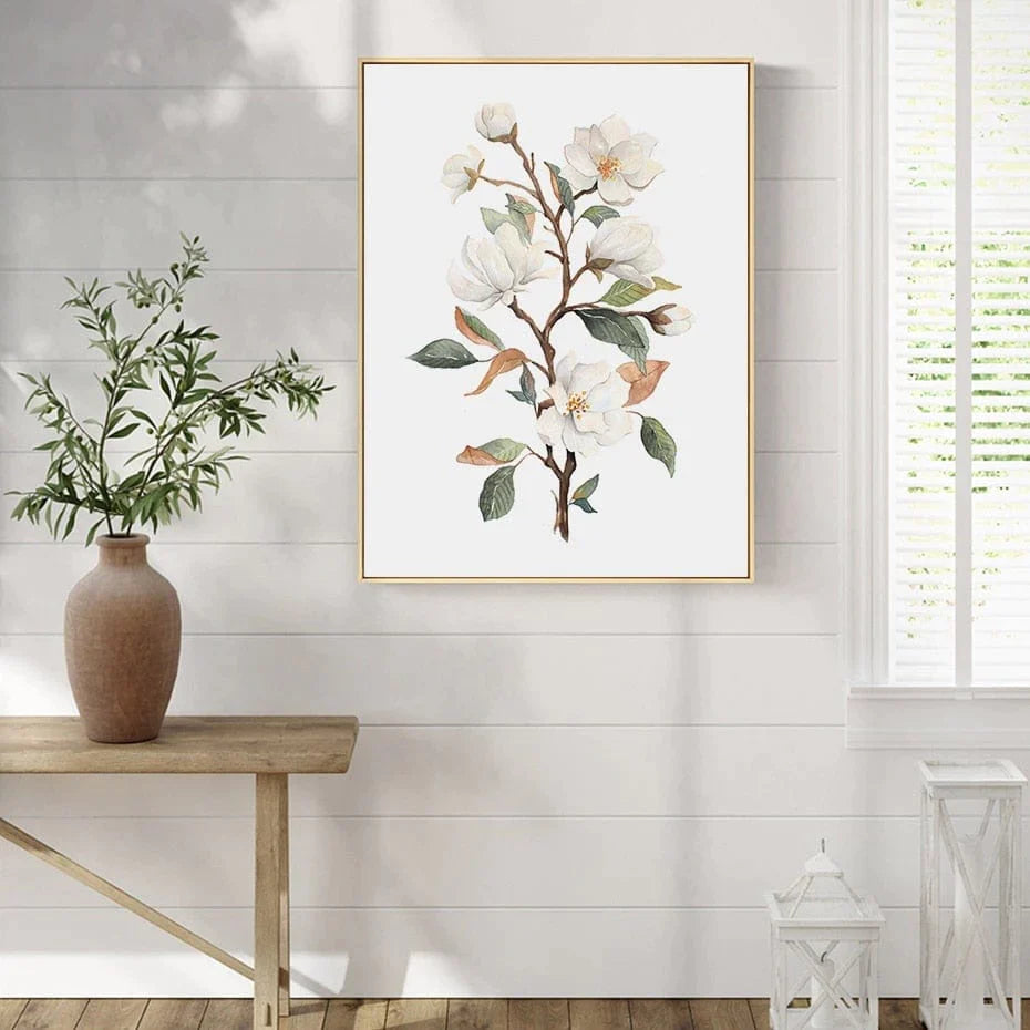 Magnolia Bloom Blossoms Canvas Wall Art