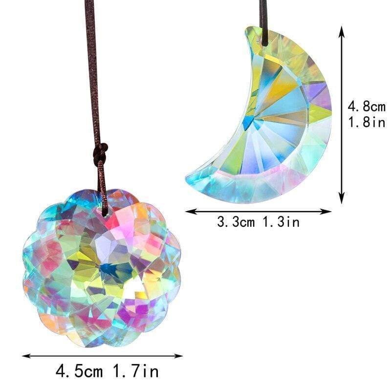 Mandala & Crescent Moon Prism Suncatchers