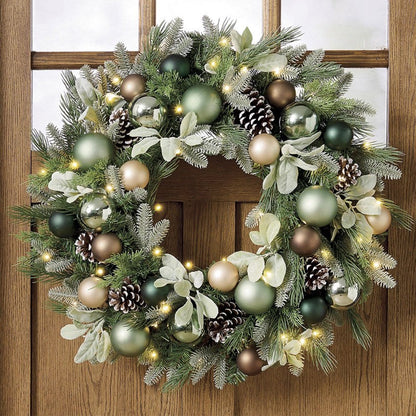 Pre-Lit Frosted Berry & Pinecone Wreath & Garland Set