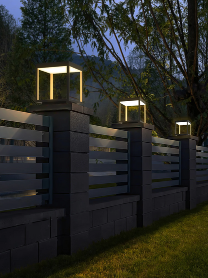 Square Frame Fence Post Garden Light