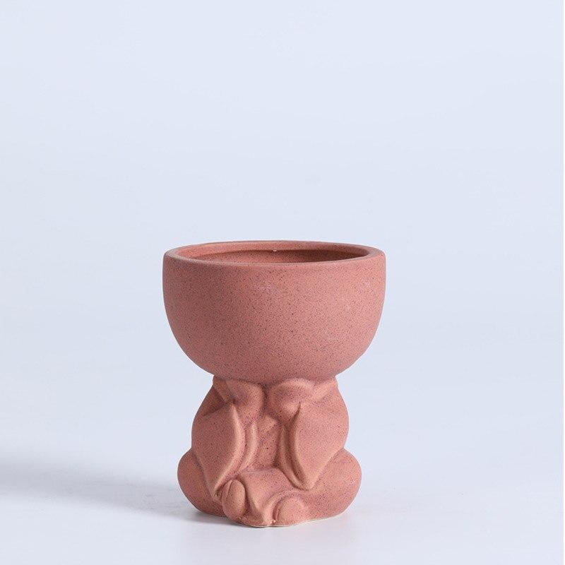 Meditating Human Ceramic Flower Pot