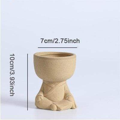 Meditating Human Ceramic Flower Pot