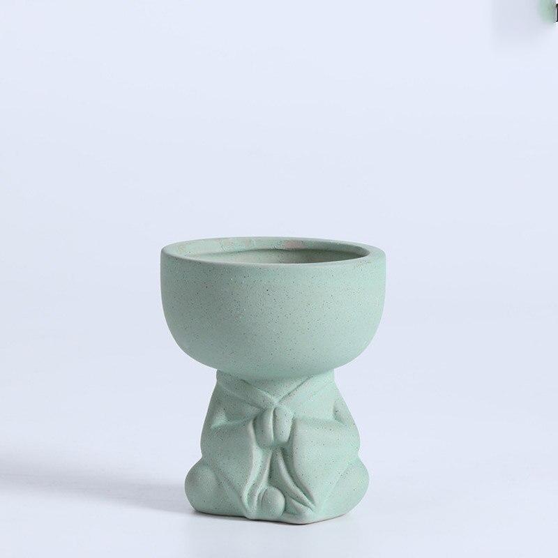 Meditating Human Ceramic Flower Pot