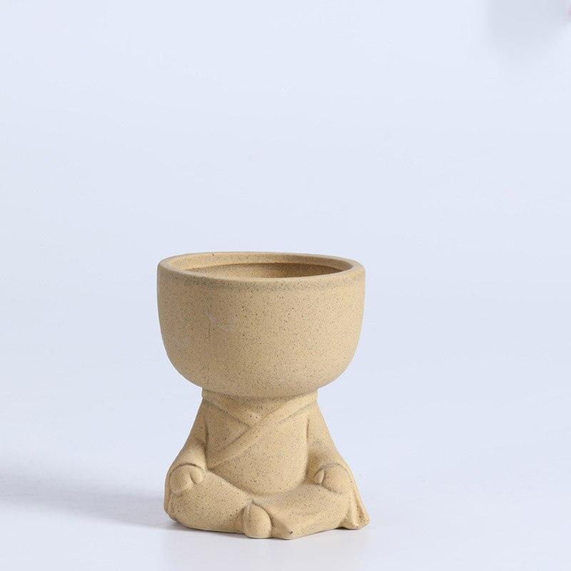 Meditating Human Ceramic Flower Pot