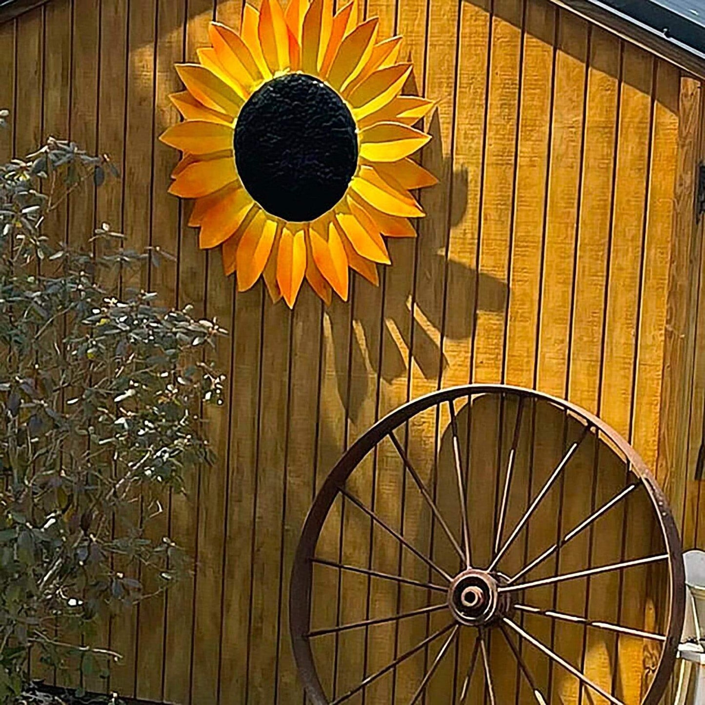 Metal Sunflowers Fence Decor