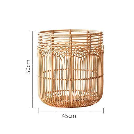 Mid-Century Rattan Laundry Basket